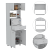 Caribe Microwave Cabinet, Four Legs, One Drawer, Double Door, One Shelf -White