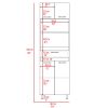 Pembrooke 2-Shelf 1-Drawer Microwave Pantry Cabinet White