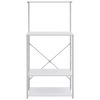 Microwave Cabinet White 23.6"x15.6"x48.4" Engineered Wood