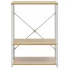 Microwave Cabinet White and Oak 23.6"x15.6"x31.3" Engineered Wood