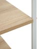 Microwave Cabinet White and Oak 23.6"x15.6"x31.3" Engineered Wood