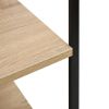 Microwave Cabinet Black and Oak 23.6"x15.6"x48.4" Engineered Wood