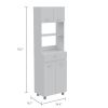 Pembrooke 2-Shelf 1-Drawer Microwave Pantry Cabinet White