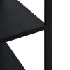 Microwave Cabinet Black 23.6"x15.6"x48.4" Engineered Wood