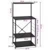 Microwave Cabinet Black 23.6"x15.6"x48.4" Engineered Wood