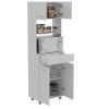 Caribe Microwave Cabinet, Four Legs, One Drawer, Double Door, One Shelf -White