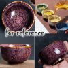 2.3 oz Chinese Kungfu Teacup Handmade Porcelain Tea Bowl Japanese Wine Cup, 2 Pcs Purple
