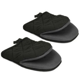 Microwave Mini Heat Resistant Gloves Kitchen 2 Heat Resistant Gloves (Color: BLACK)